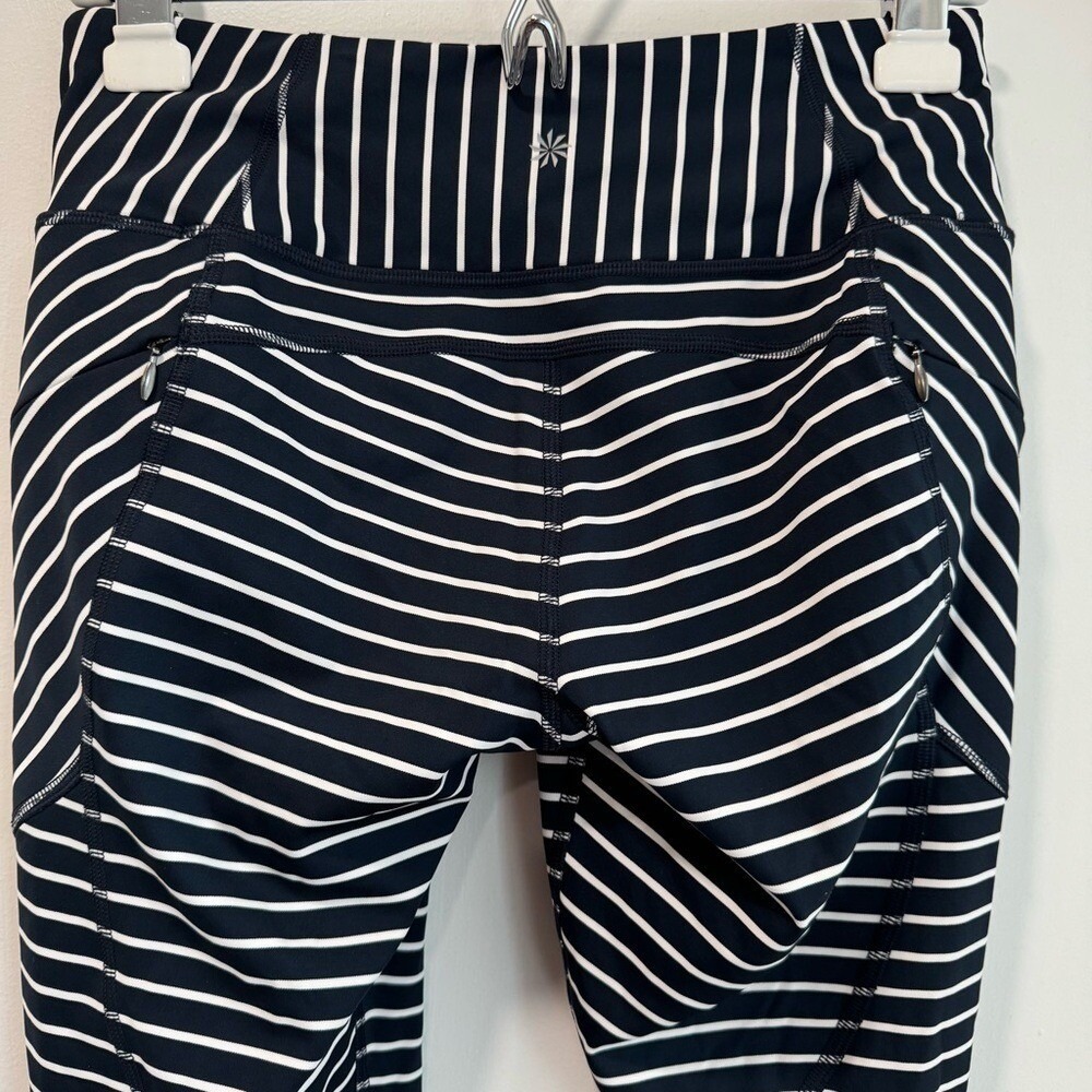Athleta Stripe‎ Yoga Capri Leggings with Pockets Athletic Wear Size S Petite - Picture 3 of 7